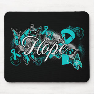 Ovarian Cancer Garden Ribbon Mouse Mat