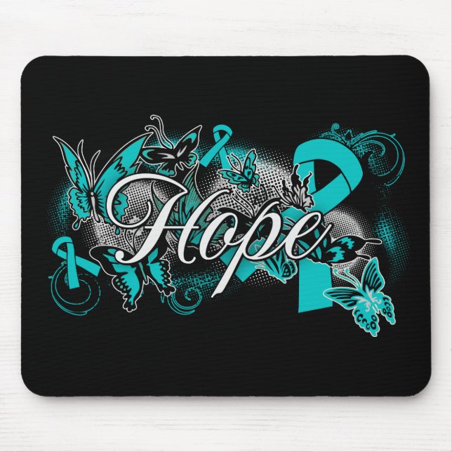 Ovarian Cancer Garden Ribbon Mouse Mat (Front)