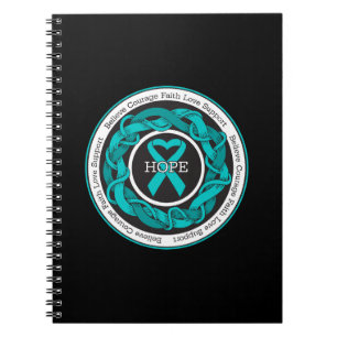 Ovarian Cancer Hope Intertwined Ribbon Notebook