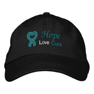 Ovarian Cancer Hope Love Cure Embroidered Hat