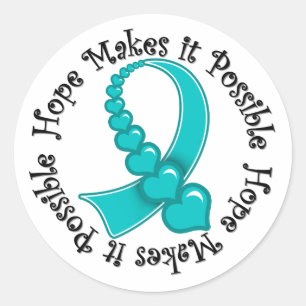 Ovarian Cancer Hope Makes It Possible Classic Round Sticker