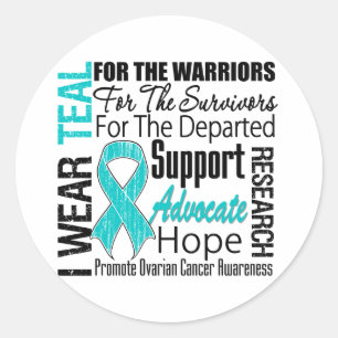 Ovarian Cancer I Wear Teal Ribbon TRIBUTE Classic Round Sticker