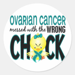Ovarian Cancer Messed With The Wrong Chick Classic Round Sticker