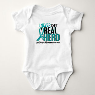 Ovarian Cancer NEVER KNEW A HERO 2 Mum Baby Bodysuit