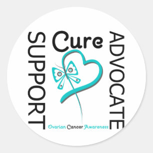 Ovarian Cancer Support Advocate Cure Classic Round Sticker