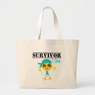 Ovarian Cancer Survivor Chick Large Tote Bag