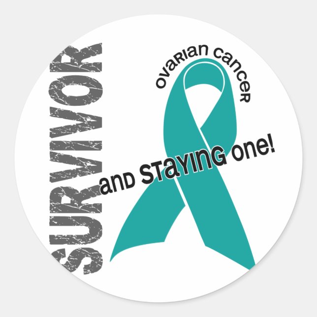 Ovarian Cancer Survivor Classic Round Sticker (Front)