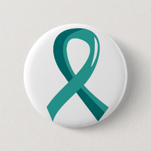 Ovarian Cancer Teal Ribbon 3 6 Cm Round Badge