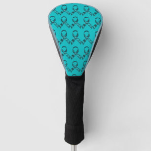 Ovarian cancer teal ribbon golf lovers club head cover