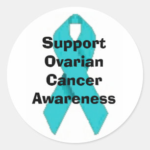 OVARIAN CANCER TEAL RIBBON STICKER