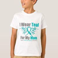 Ovarian Cancer Teal Tribal Ribbon Mum