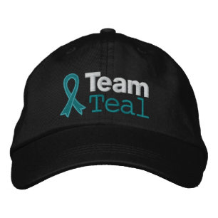 Ovarian Cancer Team Teal Embroidered Hat