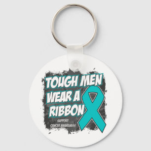 Ovarian Cancer Tough Men Wear A Ribbon Key Ring