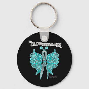 Ovarian Cancer Warrior Celtic Butterfly Key Ring
