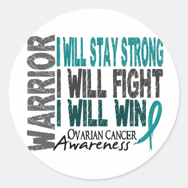 Ovarian Cancer Warrior Classic Round Sticker (Front)