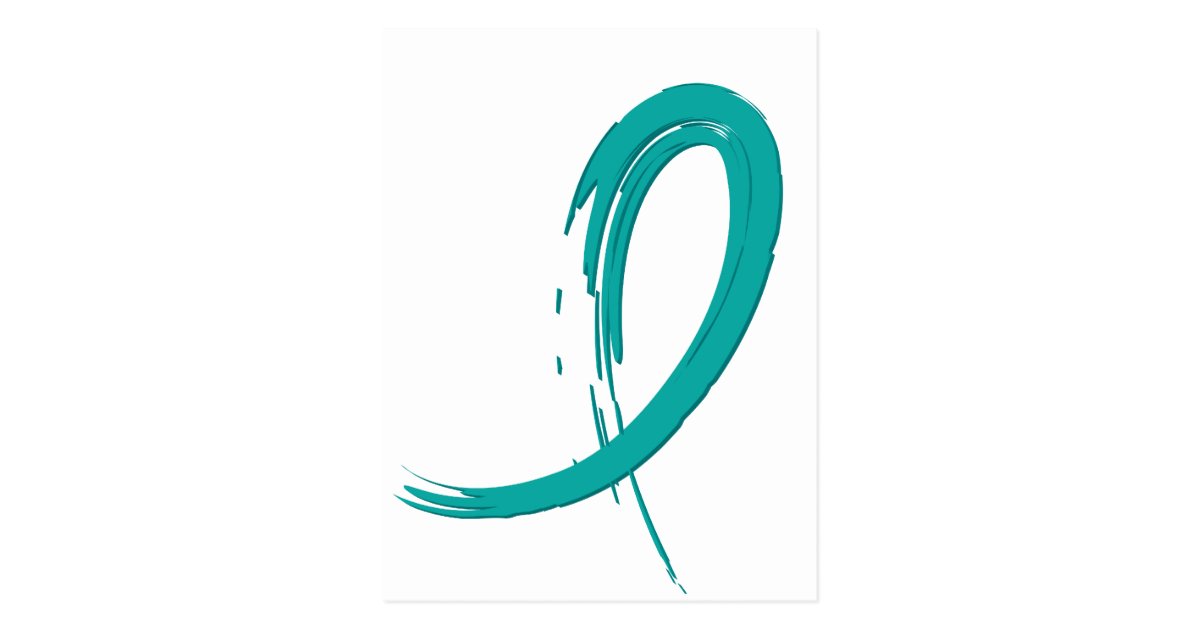 Ovarian Cancer&rsquo;s Teal Ribbon A4 Postcard | Zazzle.co.uk
