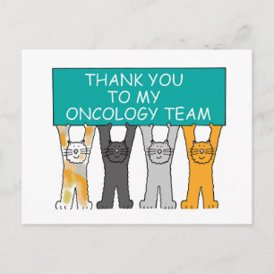 Ovarian Oncology Team Thanks, Cartoon Cats. Postcard