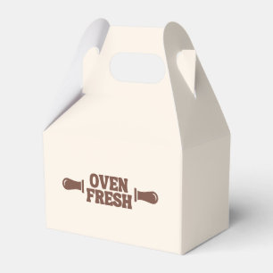 Oven Fresh Brown And Beige Retro Bakery Label Favour Box
