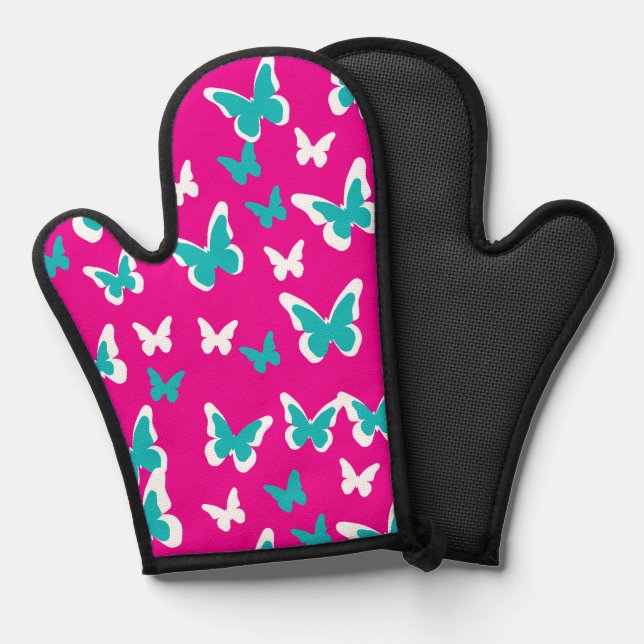 Oven Mitt and Pot Holders Butterflies  (Front/Back)
