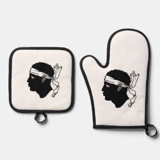 Oven Mitt and Pot Holders, Corsica flag Oven Mitt & Pot Holder Set