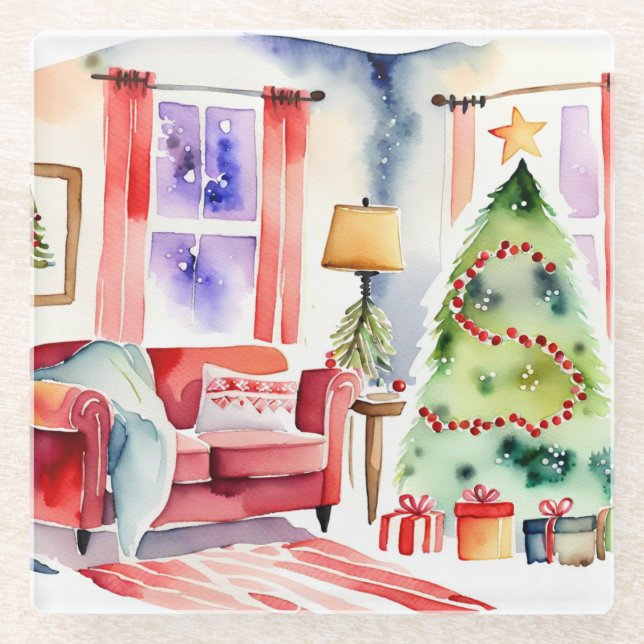 Oven Mitt and Pot Holders Glass Coaster (Front)