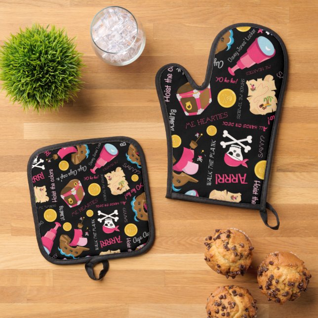 Oven Mitt and Pot Holders Oven Mitt & Pot Holder S Set (Top Down)