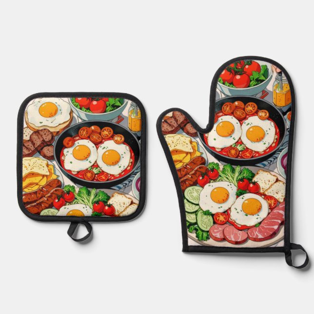 Oven Mitt and Pot Holders Oven Mitt & Pot Holder Set (Front)