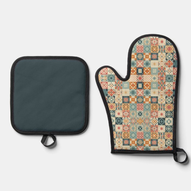 Oven Mitt and Pot Holders Oven Mitt & Pot Holder Set (Front)
