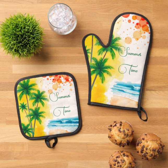 Oven Mitt and Pot Holders Oven Mitt & Pot Holder Set (Top Down)