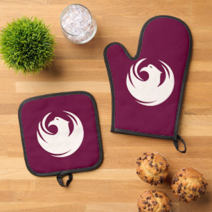 Oven Mitt and Pot Holders with flag of Phoenix, US Oven Mitt & Pot Holder Set