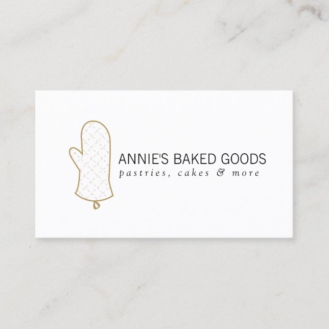 Oven Mitt Logo for Bakery, Baked Goods Business Card (Front)