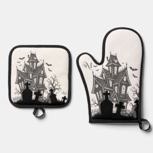Oven Mitt & Pot Holder Set : HALLOWEEN House #1