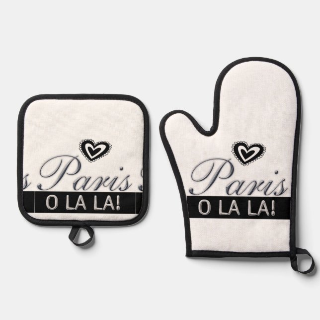 Oven Mitt & Pot Holders Paris France  Holder Set (Front)