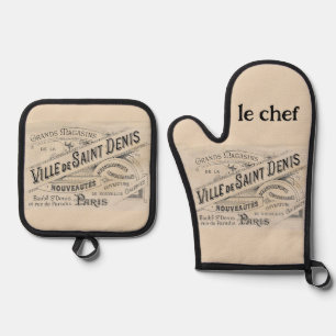 Oven Mitt & Pot Holders Paris France Holder Set
