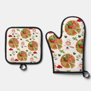 Oven Mitt & Pot Holders Pizza Pie Holder Set
