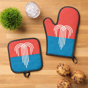 Oven Mitt, Pot Holders with flag of Kansas City Oven Mitt & Pot Holder Set