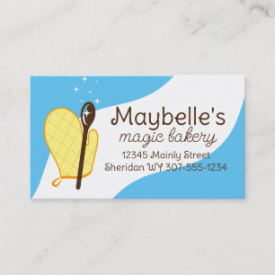 Oven mitt wooden spoons cooking baking biz cards