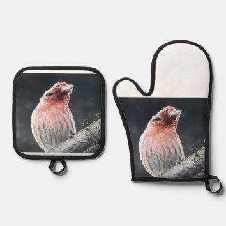 OVEN MITTS AND POT HOLDER - FINCH OVEN MITT & POT HOLDER SET