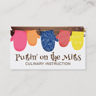 oven mitts cooking baking culinary business card