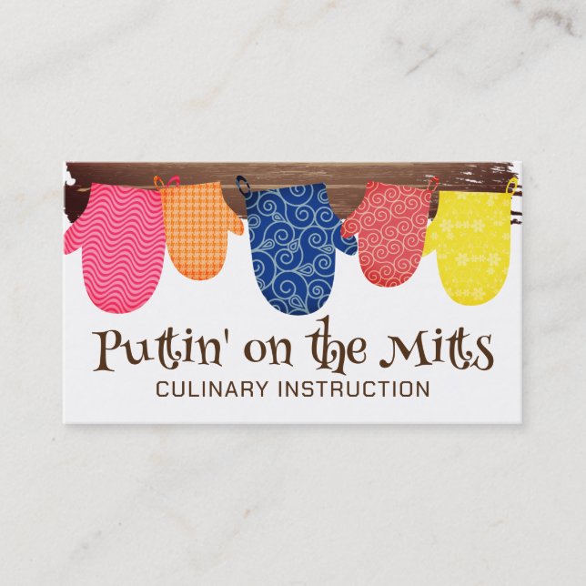 oven mitts cooking baking culinary business card (Front)