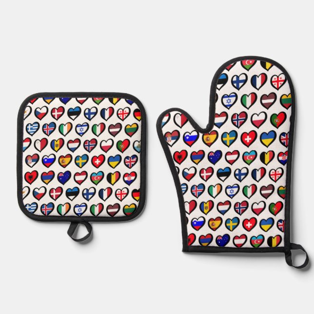 Oven Mitts - Flags Mitt & Pot Holder Set (Front)