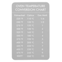oven temperature conversion chart grey magnet