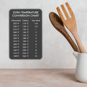 oven temperature conversion chart grey magnet