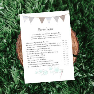 Over and Under Game Modern Baby Elephant Card