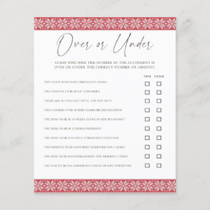 Over and Under/Would She Rather Baby Shower Games