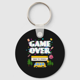 Over Back To School Funny Retro Gamer Teacher Stud Key Ring