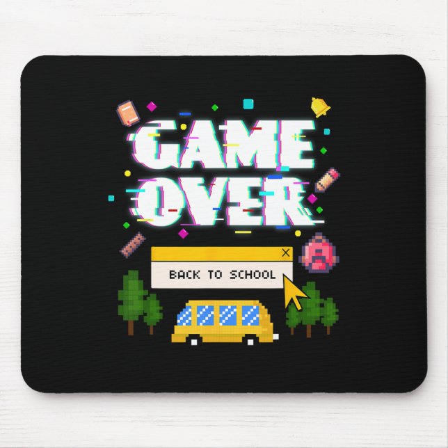 Over Back To School Funny Retro Gamer Teacher Stud Mouse Mat (Front)