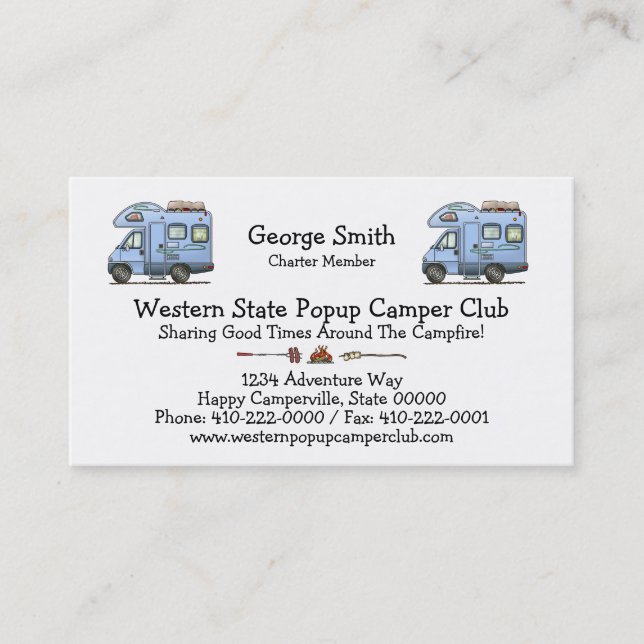 Over Cab Camper RV Business Card (Front)