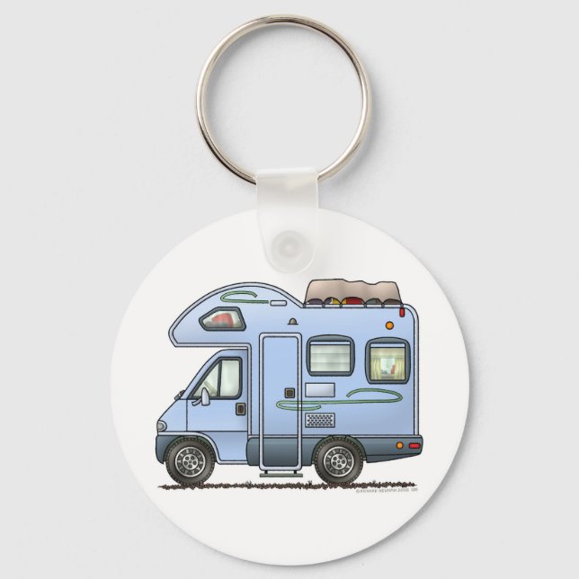Over Cab Camper RV Keychain (Front)