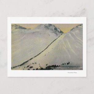 Over Chilkoot Pass During Gold Rush, Alaska Postcard